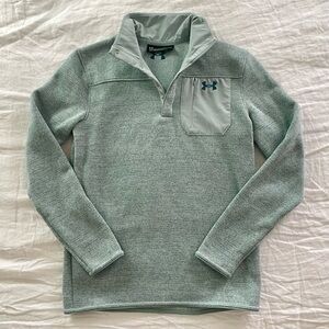 Under Armour Seafoam Mint Green Quarter Zip Sweater with Cozy Fleece Material